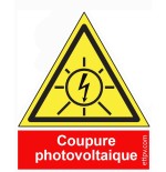 Etiquette Adh. 4x4.5 cms "Coupure photovoltaïque"