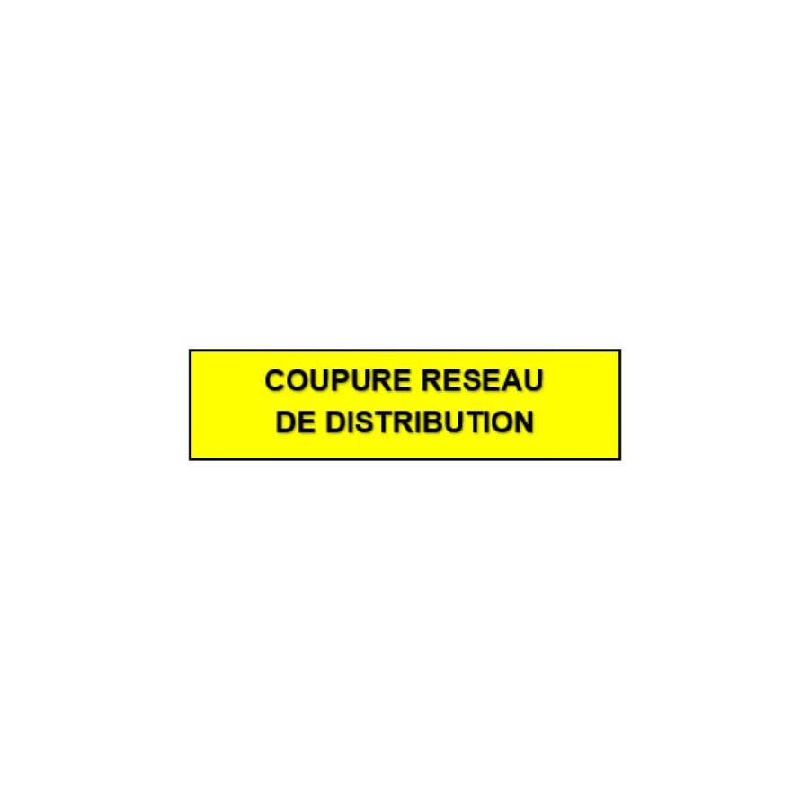 Plaque gravée 5x2 cms Coupure Réseau distribution électrique Plaque gravée 5x2 cms Coupure Réseau distribution électrique