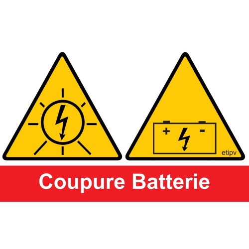 Etiquette Adhésive "Coupure Batterie" installation avec Batteries"