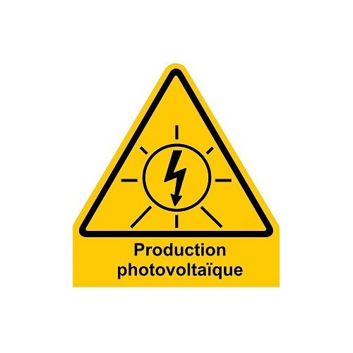 Plaque 10x10 cms RIGIDE PVC "Production photovoltaique"