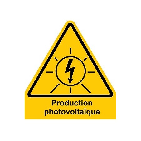 Plaque 10x10 cms RIGIDE PVC "Production photovoltaique"