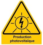 Plaque 10x10 cms RIGIDE PVC "Production photovoltaique"