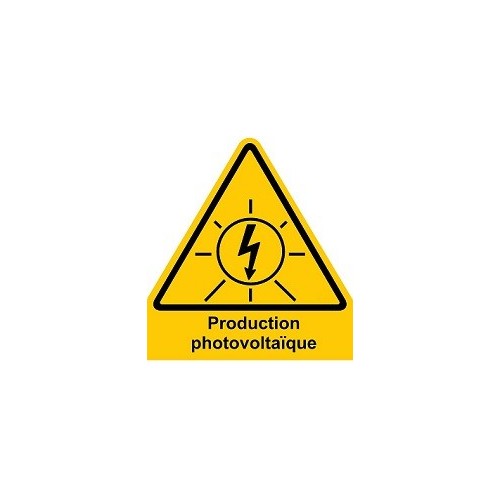 Plaque 5x5 cms RIGIDE PVC "Production photovoltaïque"