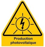 Plaque 5x5 cms RIGIDE PVC "Production photovoltaïque"