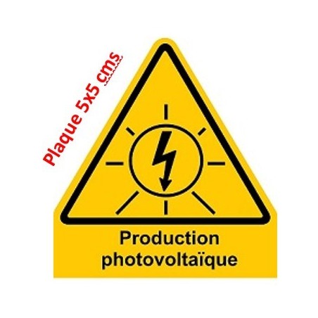 Plaque 5x5 cms RIGIDE PVC "Production photovoltaïque"
