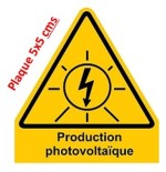 Plaque 5x5 cms RIGIDE PVC "Production photovoltaïque"