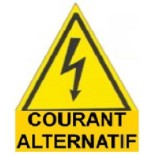 Plaque 5x5 cms RIGIDE PVC "Courant Alternatif"