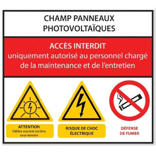 CHAMP PANNEAUX PHOTOVOLTAIQUES - Dangers