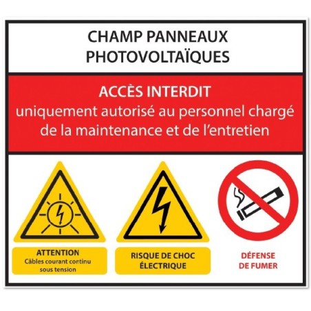 CHAMP PANNEAUX PHOTOVOLTAIQUES - Dangers