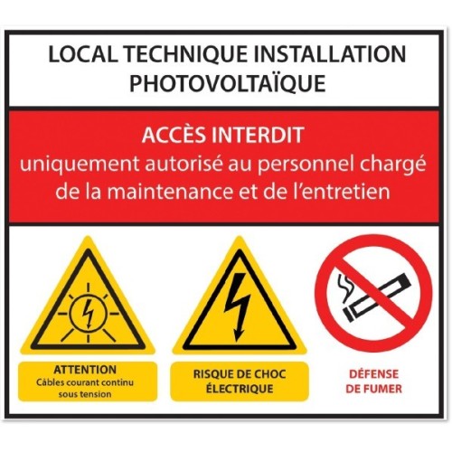 LOCAL TECHNIQUE INSTALLATION PHOTOVOLTAIQUE - Dangers