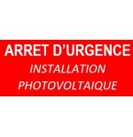 Plaque RIGIDE PVC 8x4 cms "ARRET D'URGENCE - Installation Photovoltaïque"
