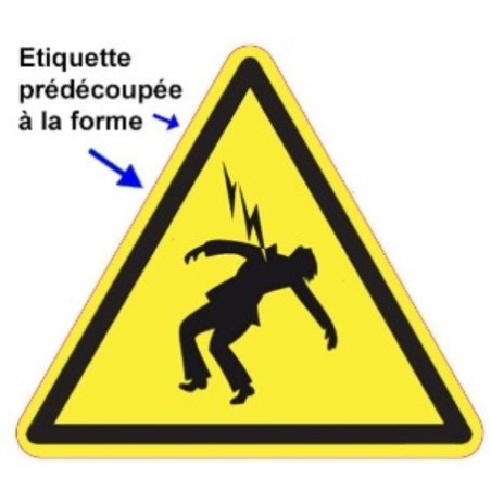 Planche 15 étiquettes Danger électrique - homme fourdroyé