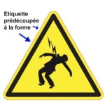 Planche 15 étiquettes Danger électrique - homme fourdroyé