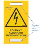 Etiquette POLYPROPYLENE 7x4 cms "Courant Alternatif Photovoltaïque"