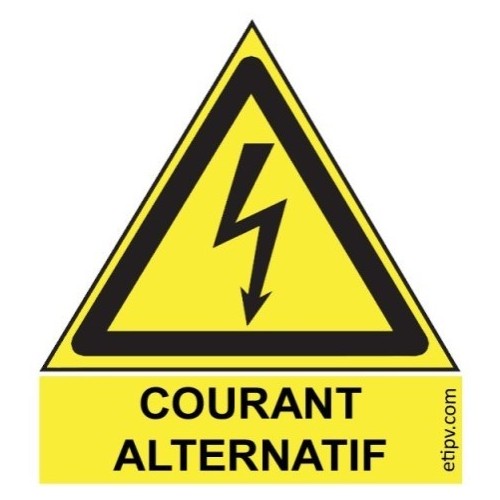 Plaque 5x5 cms RIGIDE PVC DILOPHANE "COURANT ALTERNATIF"
