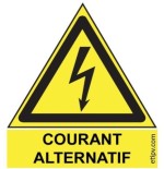 Plaque 5x5 cms RIGIDE PVC DILOPHANE "COURANT ALTERNATIF"