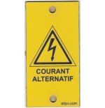 Plaque 10x5 cms RIGIDE PVC GRAVOPLY ULTRA à sertir ou coller "COURANT ALTERNATIF"